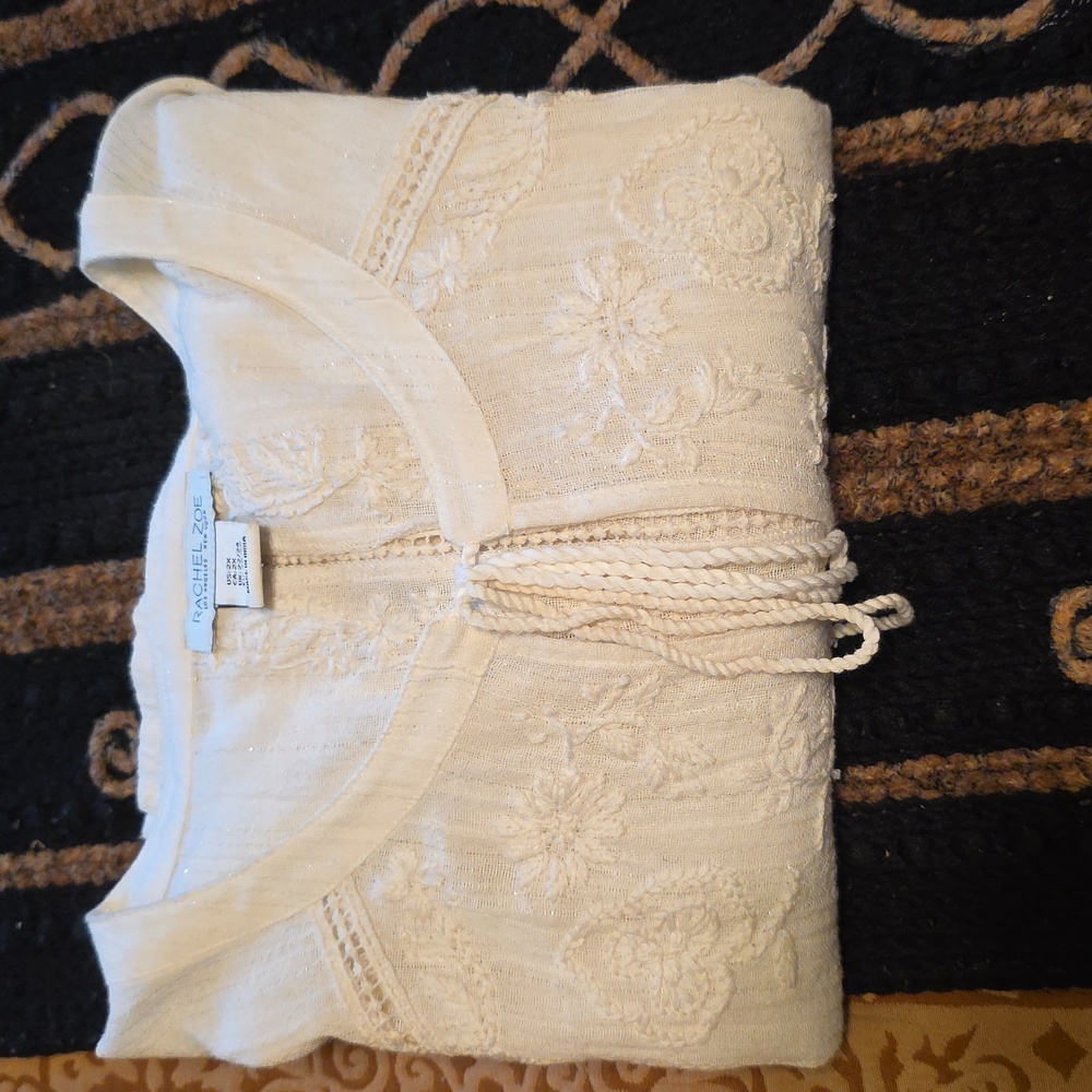 Rachel Zoe Ivory Embroidered Blouse - Picture 9 of 9